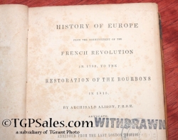 History of Europe from 1789 to 1815 by Archibald Alison 1844 