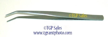 6” stainless steel Tweezers, bent tip style
