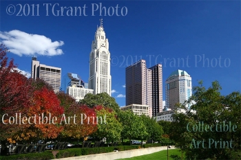 Collectible Art Print - 'Columbus in the Fall' by photographer Thomas S. Grant