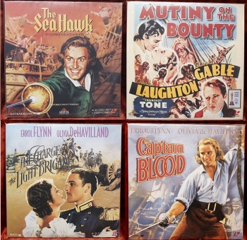 Errol Flynn - Clark Gable - Mutiny on the Bounty - Sea Hawk - Captain Blood - Charge Light Brigade - swashbucker - 4 album set (collectible Laserdisc)